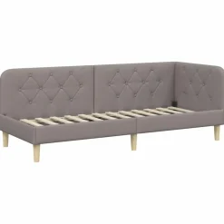 vidaXL Cadre de lit d'angle Taupe 80 x 200 cm tissu