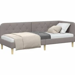 vidaXL Cadre de lit d'angle Taupe 80 x 200 cm tissu
