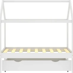 vidaXL Cadre de lit d'enfant avec un tiroir Blanc Pin massif 70x140 cm