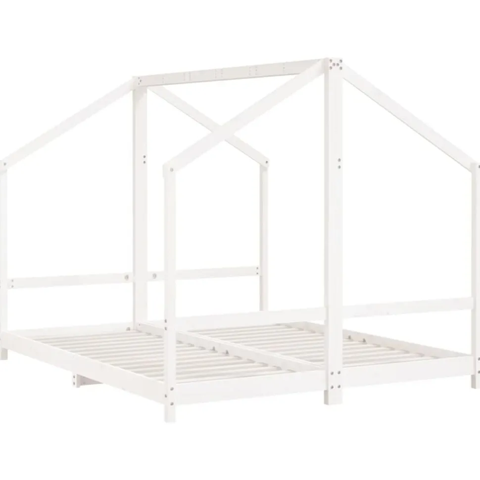 vidaXL Cadre de lit d'enfant blanc 2x(80x200) cm bois de pin massif