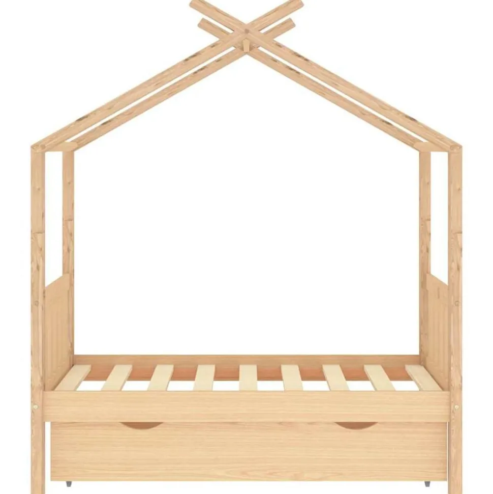 vidaXL Cadre de lit d'enfant avec tiroir bois de pin massif 70x140 cm