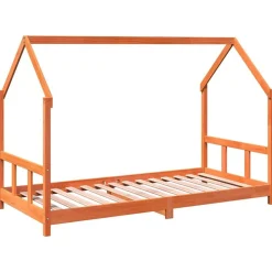 vidaXL Cadre de lit d'enfants cire marron 90x190 cm bois de pin massif