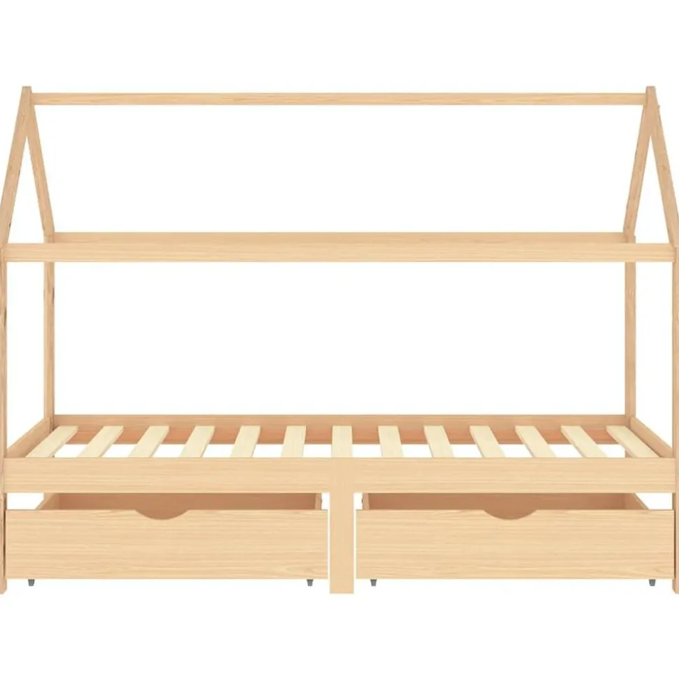 vidaXL Cadre de lit d'enfant avec tiroirs Bois de pin massif 90x200 cm