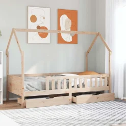 vidaXL Cadre de lit enfants avec tiroirs sans matelas 90x200 cm bois