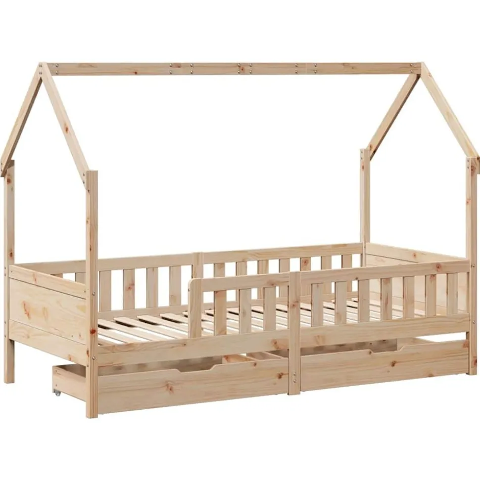 vidaXL Cadre de lit enfants avec tiroirs sans matelas 90x200 cm bois
