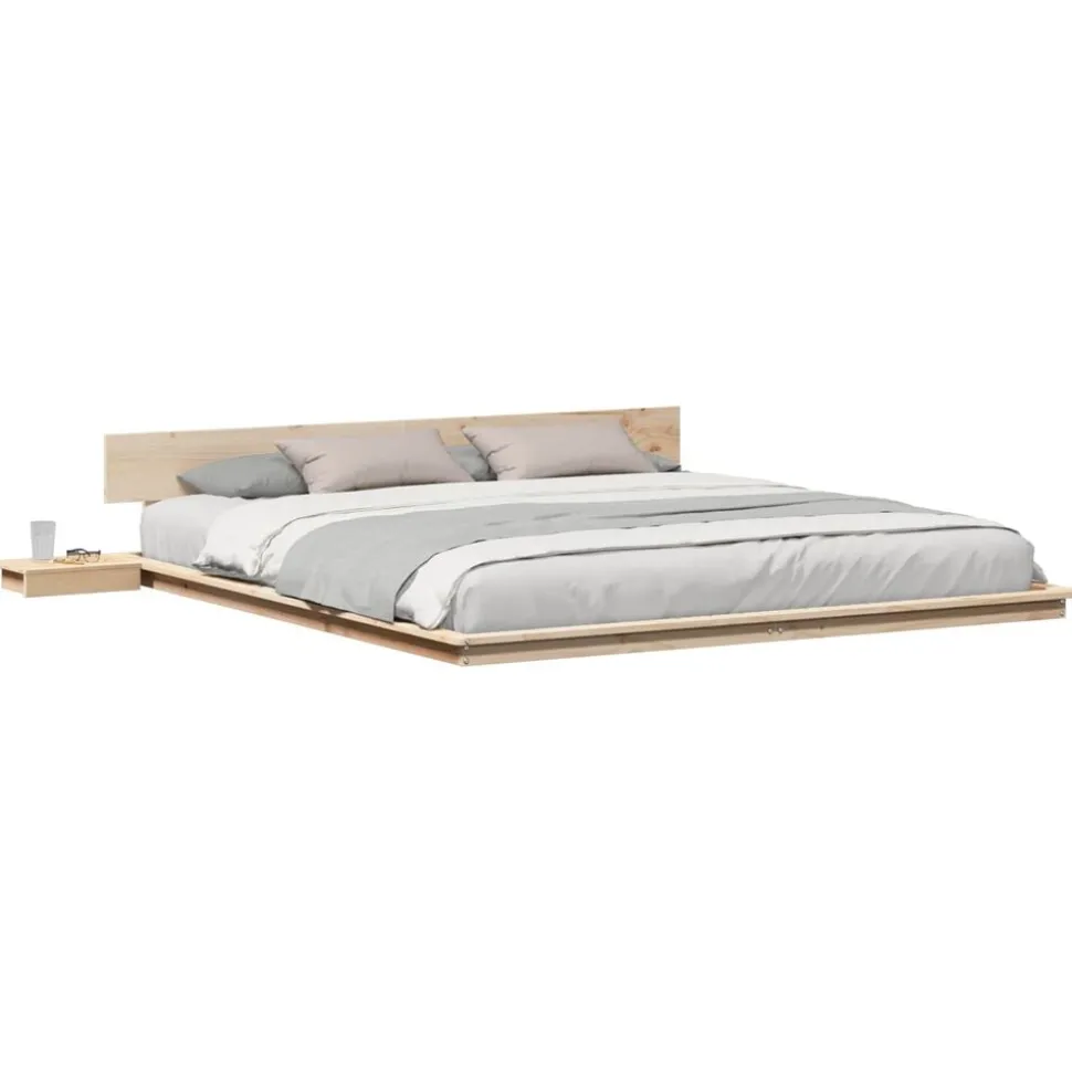 vidaXL Cadre de lit Marron 200 x 200 cm bois