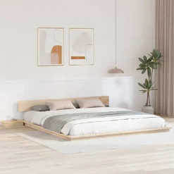 vidaXL Cadre de lit Marron 200 x 200 cm bois