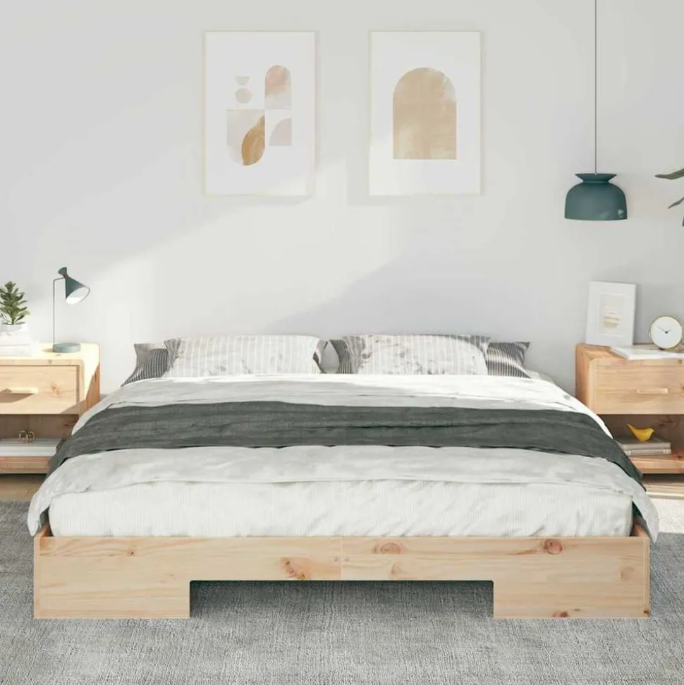 vidaXL Cadre de lit Marron 200 x 200 cm