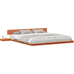 vidaXL Cadre de lit Marron 200 x 200 cm bois