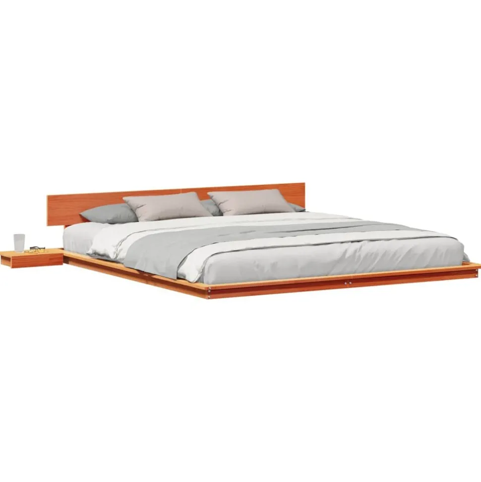vidaXL Cadre de lit Marron 200 x 200 cm bois