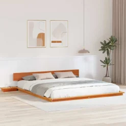 vidaXL Cadre de lit Marron 200 x 200 cm bois