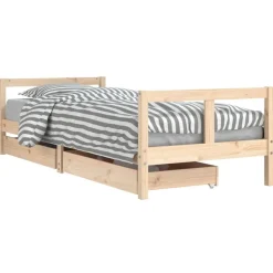 vidaXL Cadre de lit pour enfants gris 80x200 cm bois de pin massif