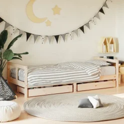 vidaXL Cadre de lit pour enfants gris 80x200 cm bois de pin massif
