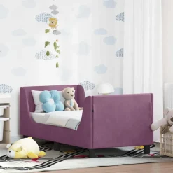 vidaXL Cadre de lit pour tout-petit avec tête de lit Violet