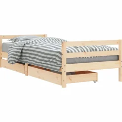 vidaXL Cadre de lit pour enfants gris 80x200 cm bois de pin massif