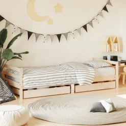 vidaXL Cadre de lit pour enfants gris 80x200 cm bois de pin massif