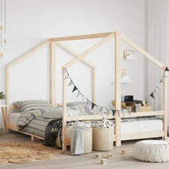 vidaXL Cadre de lit pour enfants 2x(80x200) cm bois de pin massif