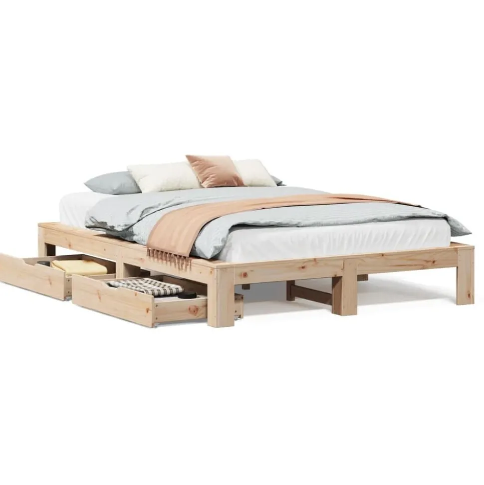 vidaXL Cadre de lit sans matelas 150x200 cm bois de pin massif