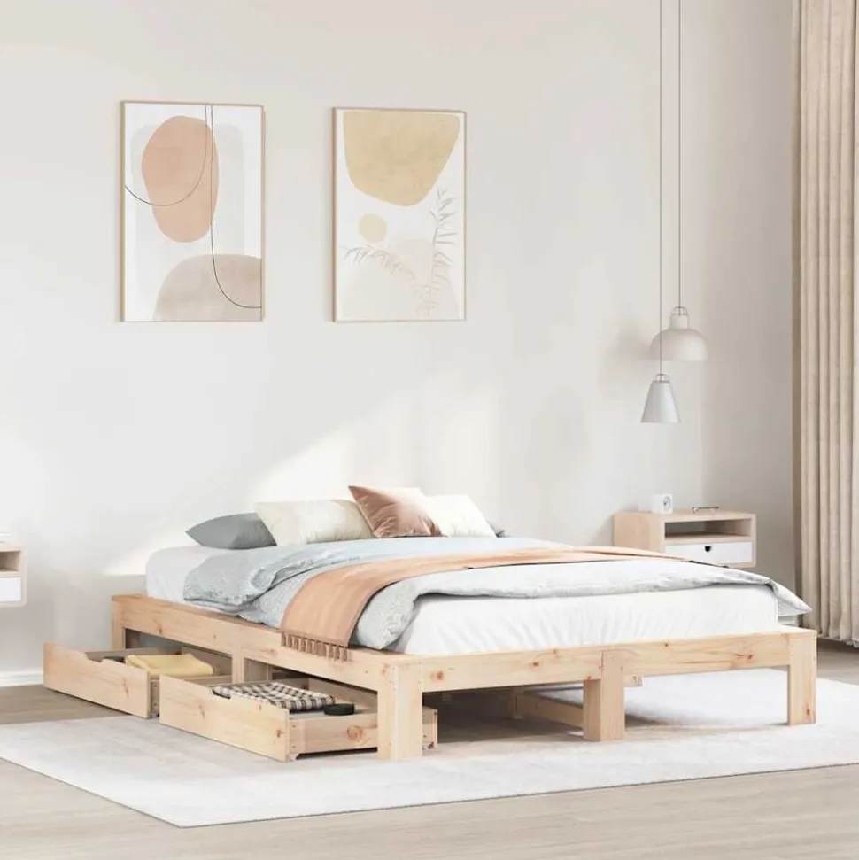 vidaXL Cadre de lit sans matelas 150x200 cm bois de pin massif