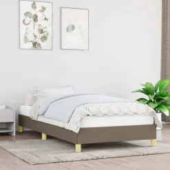 vidaXL Cadre de lit sans matelas taupe 80x200 cm tissu