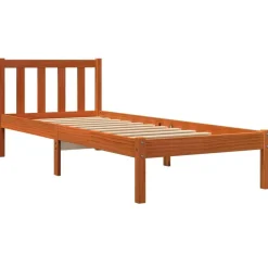 vidaXL Cadre de lit sans matelas cire marron 75x190 cm bois pin massif