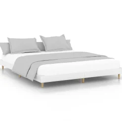 vidaXL Cadre de lit sans matelas blanc brillant 200x200 cm