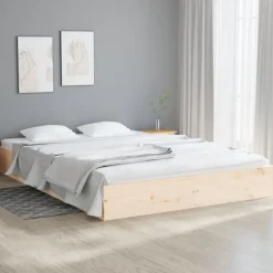 vidaXL Cadre de lit sans matelas bois massif 200x200 cm