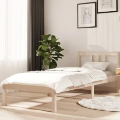 vidaXL Cadre de lit sans matelas bois massif 75x190 cm