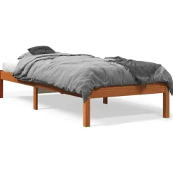 vidaXL Cadre de lit sans matelas cire marron 75x190 cm bois pin massif