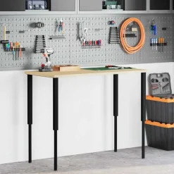 vidaXL Cadres d'établi réglables 2 pcs Métal 55x(69-95,5) cm Noir