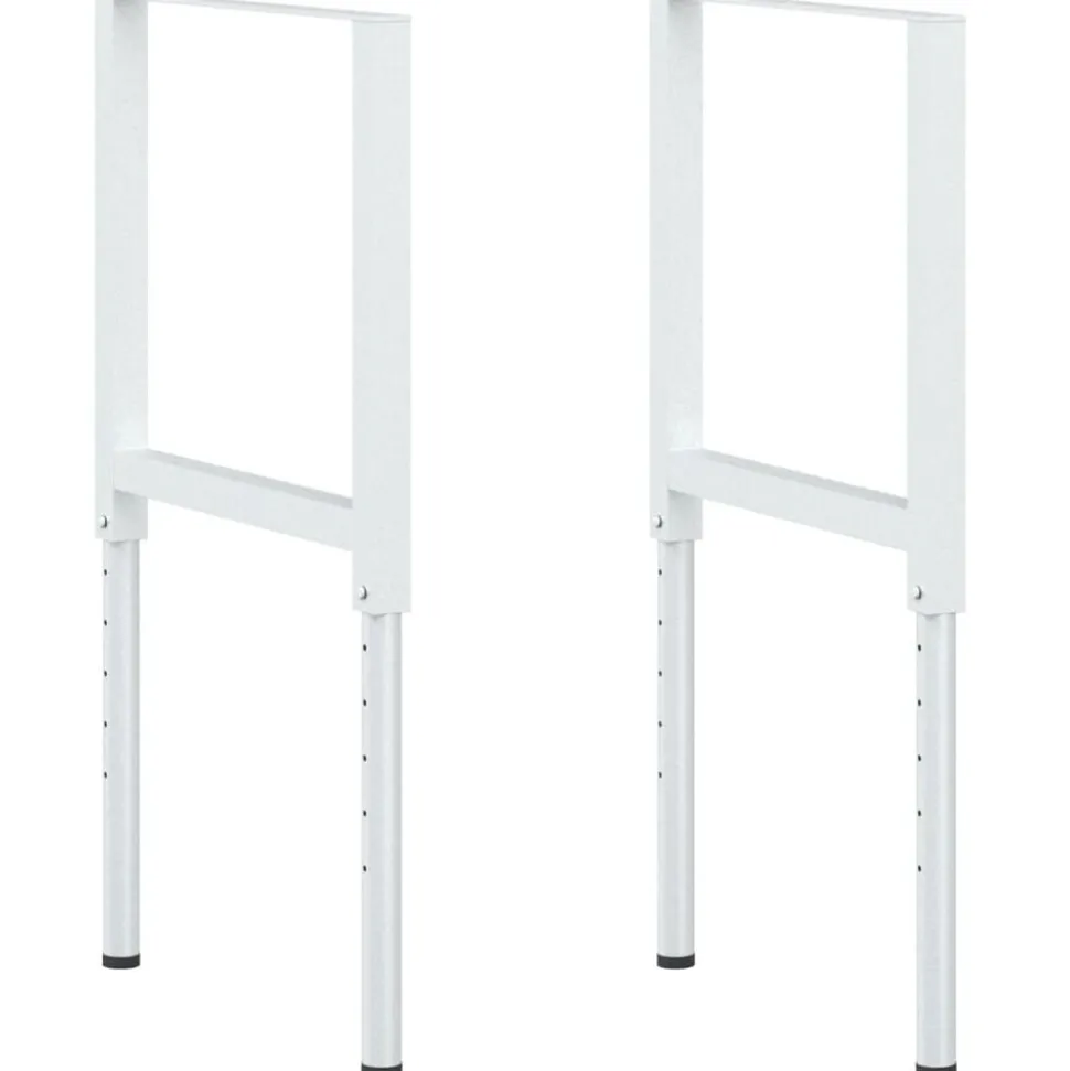 vidaXL Cadres d'établi réglables 2 pcs Métal 55x(69-95,5) cm Gris