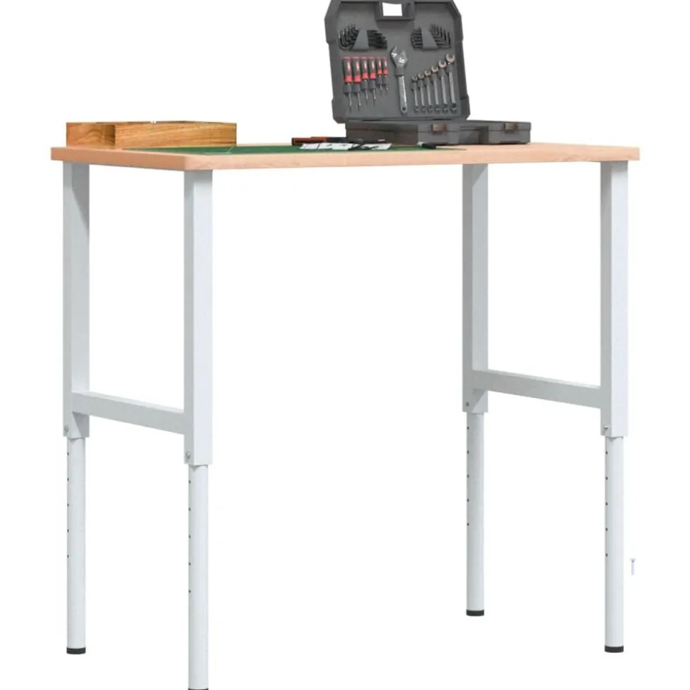 vidaXL Cadres d'établi réglables 2 pcs Métal 55x(69-95,5) cm Gris