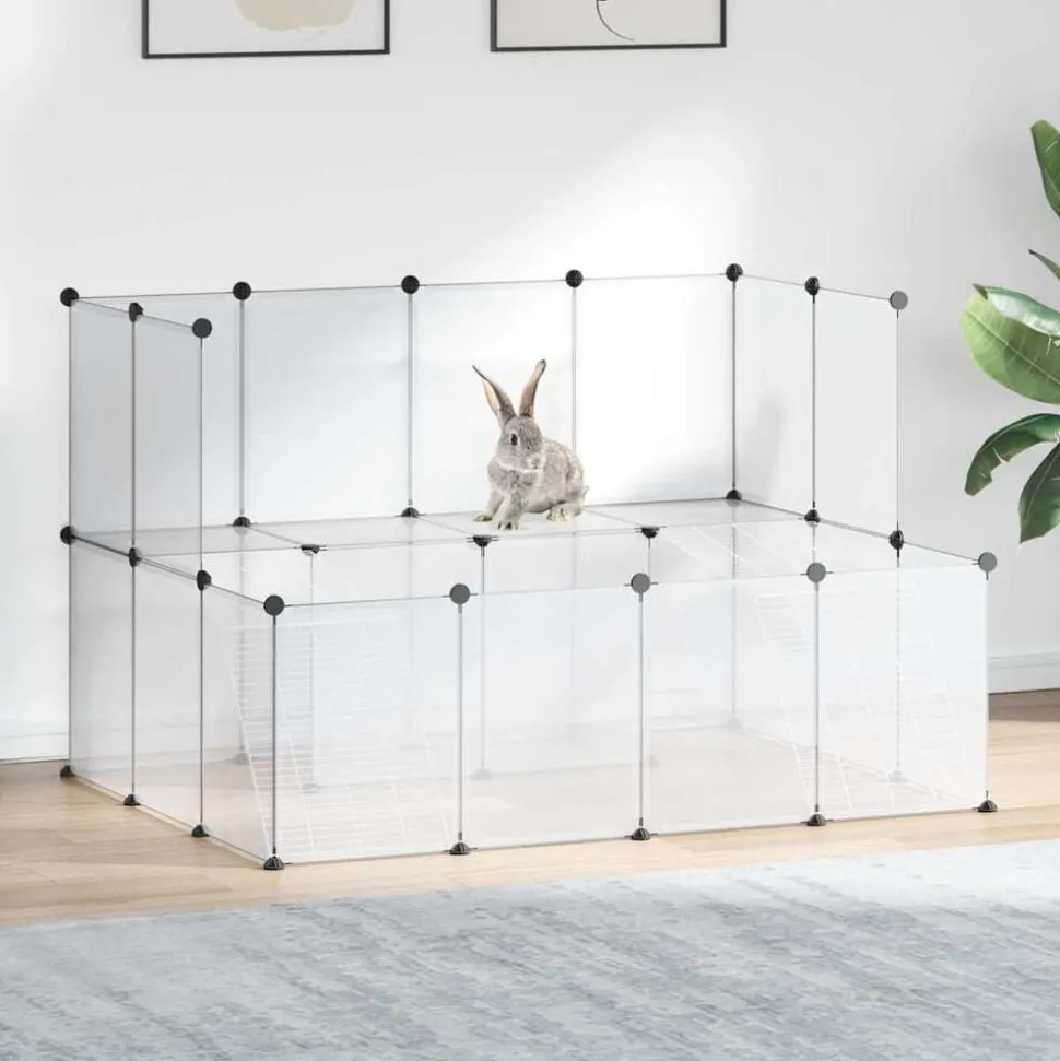 vidaXL Cage pour petits animaux Transparent 143x107x93 cm PP et Acier
