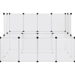 vidaXL Cage pour petits animaux Transparent 143x107x93 cm PP et Acier