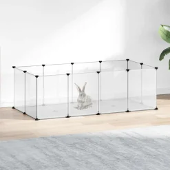 vidaXL Cage pour petits animaux Transparent 144x74x46,5 cm PP et Acier