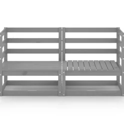 vidaXL Canapé à 2 places de jardin Gris Bois de pin solide