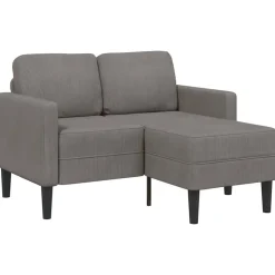 vidaXL Canapé 2 places avec méridienne en L gris clair 125 cm lin