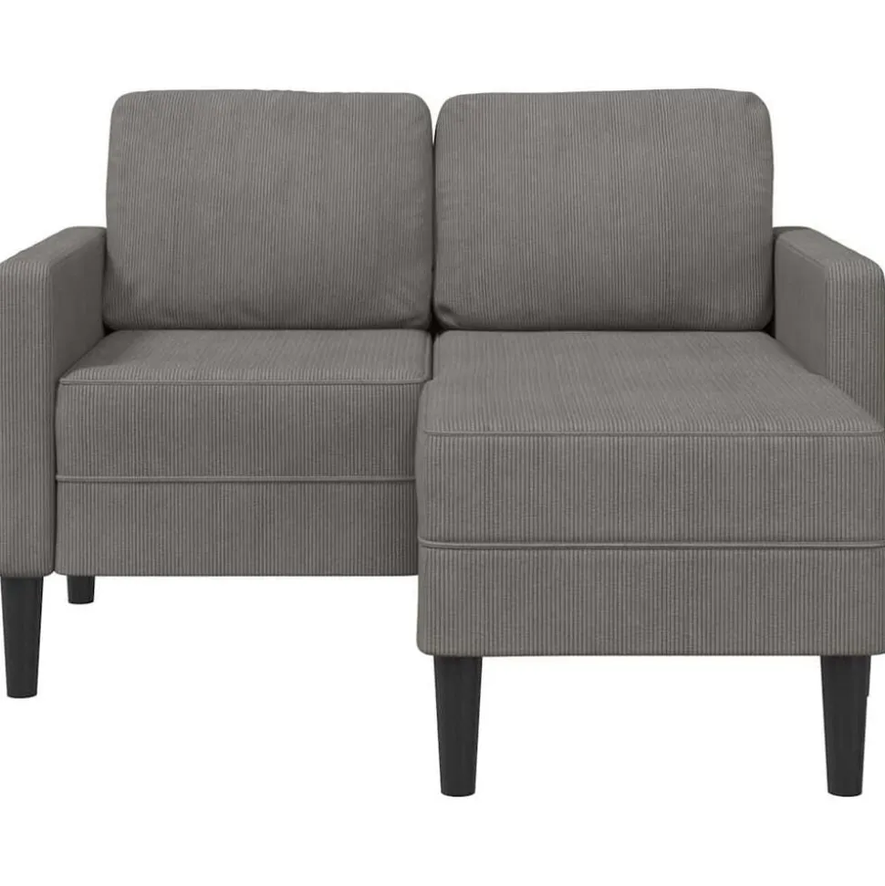 vidaXL Canapé 2 places avec méridienne en L gris clair 125 cm lin