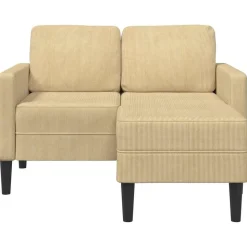 vidaXL Canapé 2 places avec méridienne en L gris-vert 125 cm lin