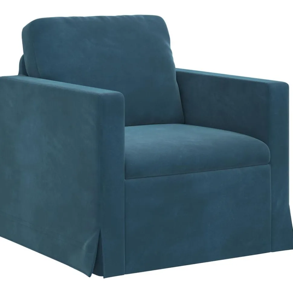 vidaXL Canapé Bleu 78 x 78 x 80 cm Velours