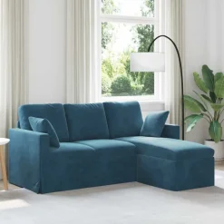 vidaXL Canapé Bleu 178 x 134 x 80 cm Velours