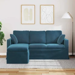 vidaXL Canapé Bleu 178 x 134 x 80 cm Velours