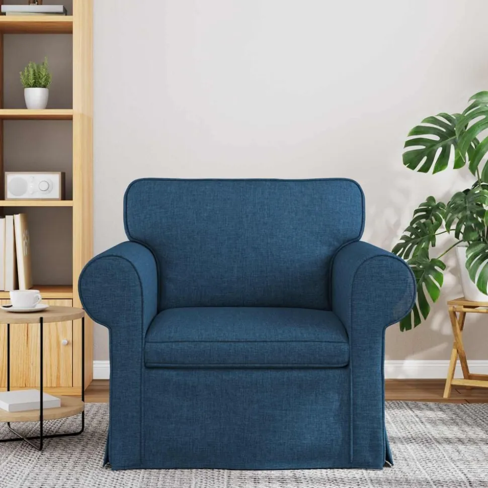 vidaXL Canapé Bleu 95 x 82 x 80 cm tissu