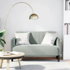 vidaXL Canapé causeuse gris clair 109 cm velours