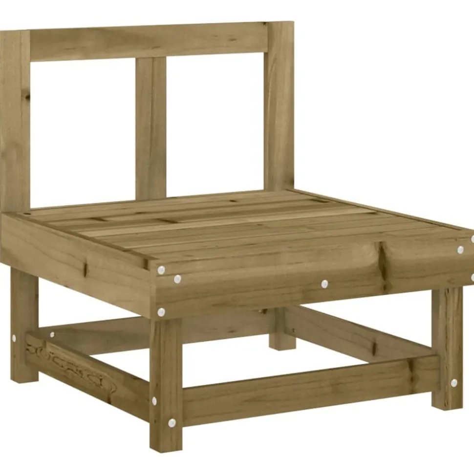vidaXL Canapé central de jardin bois de pin imprégné