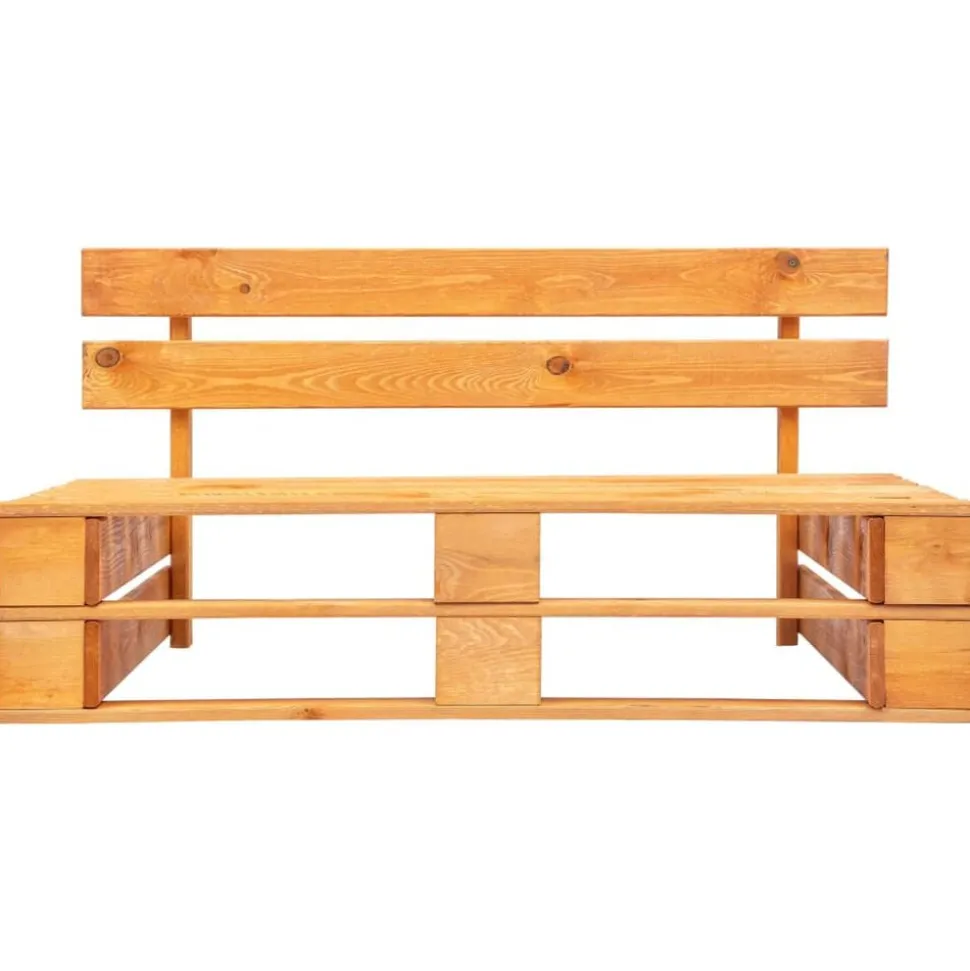 vidaXL Canapé central palette de jardin marron miel bois pin imprégné