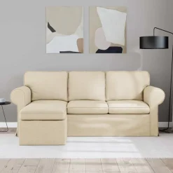 vidaXL Canapé Crème 195 x 138 x 80 cm tissu