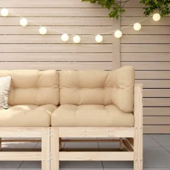vidaXL Canapé d'angle avec coussins bois de pin solide