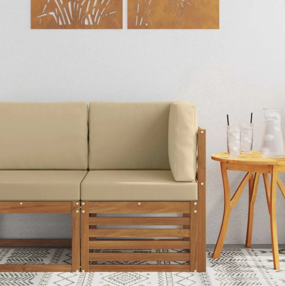 vidaXL Canapé d'angle extérieur Bois d'Acacia Massif Naturel