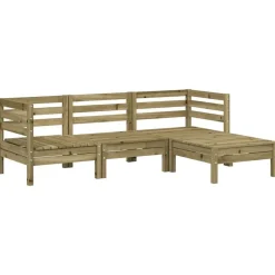 vidaXL Canapé de jardin 3 places avec repose-pieds bois pin imprégné